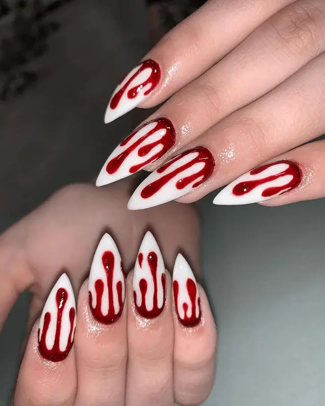 Blood Drip Halloween Nails