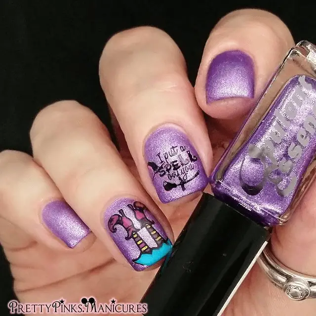 Purple Witch Halloween Nails
