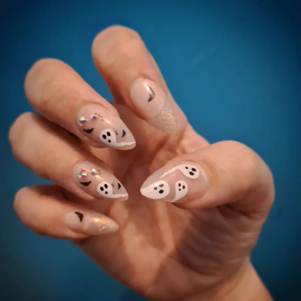 Ghost Halloween Nails