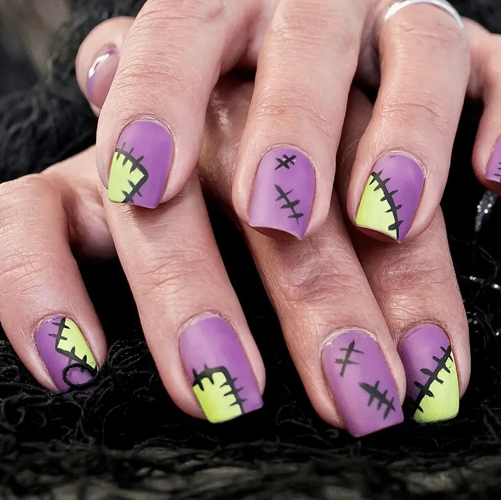 Stitches Halloween Nails