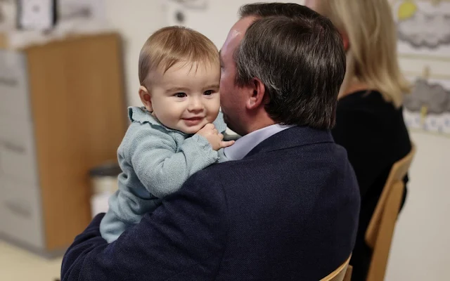 Princess Stephanie wore a beige top by Natan. SOS Kannerduerf Letzebuerg - SOS Children's Village Luxembourg