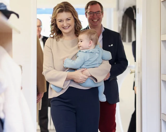 Princess Stephanie wore a beige top by Natan. SOS Kannerduerf Letzebuerg - SOS Children's Village Luxembourg