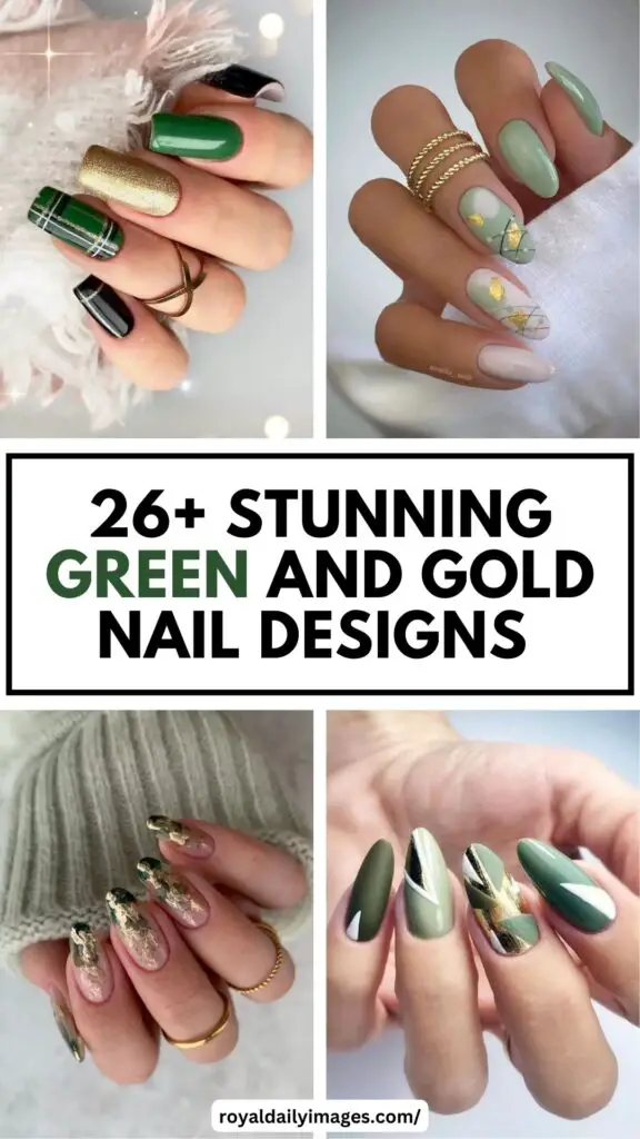 26+ Stunning Green and Gold Nail Designs for Ultimate Inspiration