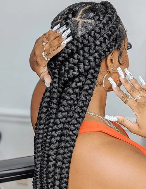 Jumbo Knotless Braids Half ‘Do