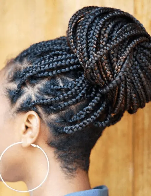 Knotless Braids In An Updo