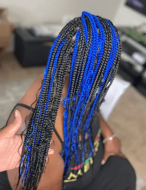 Blue Medium Knotless Braids