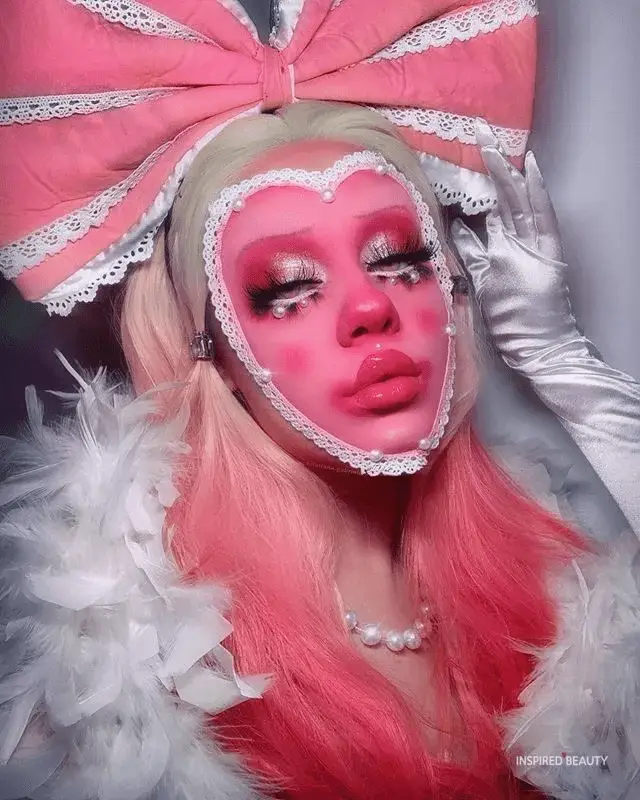 Pearl Heart Clown Makeup