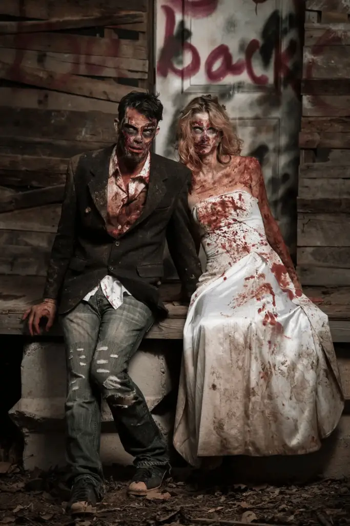 Zombie Bride and Groom Couples Halloween Costume