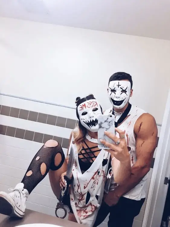 Couples Purge Halloween Costume With Ripped Clothes