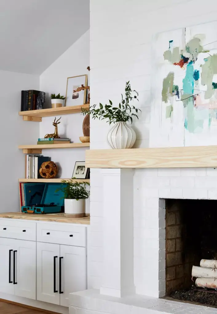 White Modern Farmhouse Fireplace