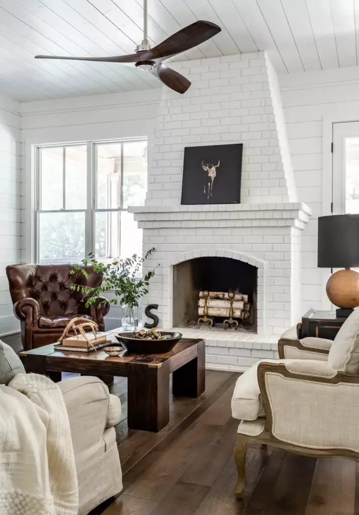 White Brick Fireplace