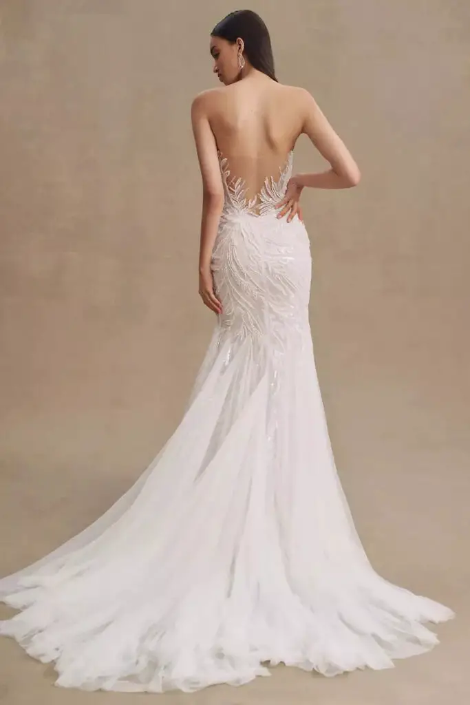 Backless Wedding Dresse For a Black-Tie Wedding: Wtoo by Watters Brooks Strapless Beaded Tulle Wedding Gown