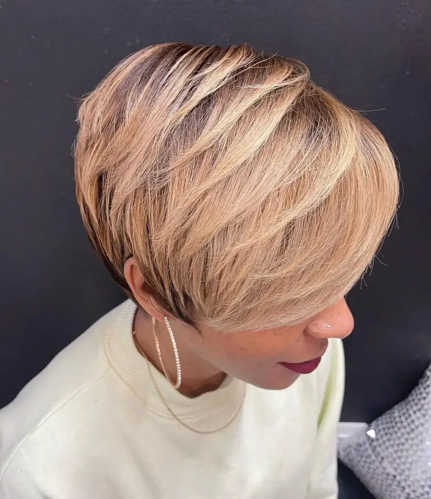 Feathered Pixie with Honey-Blonde Balayage