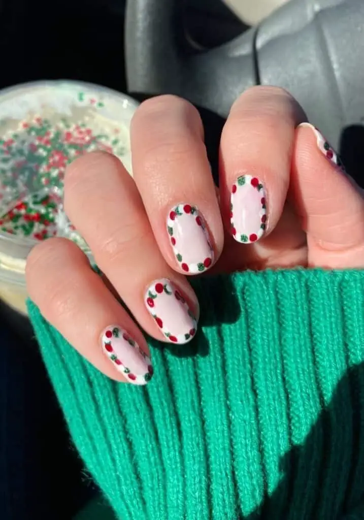 Christmas Sprinkle Border Nails