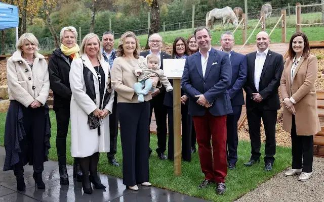 Princess Stephanie wore a beige top by Natan. SOS Kannerduerf Letzebuerg - SOS Children's Village Luxembourg