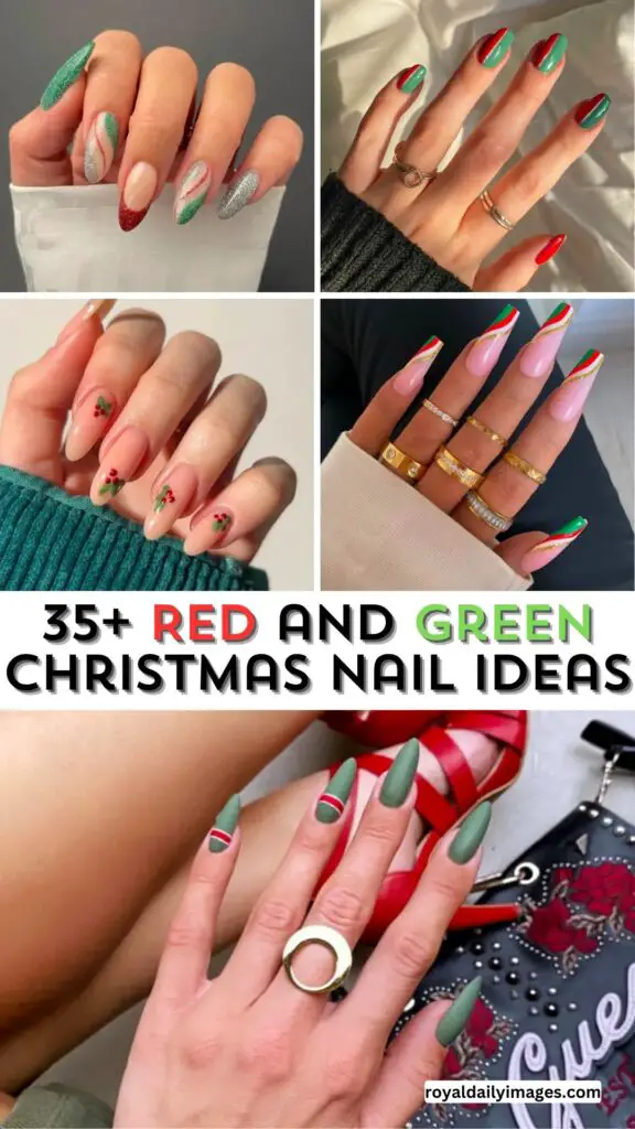 Discover 35+ Stunning Christmas Red And Green Nails for Festive Nail Art