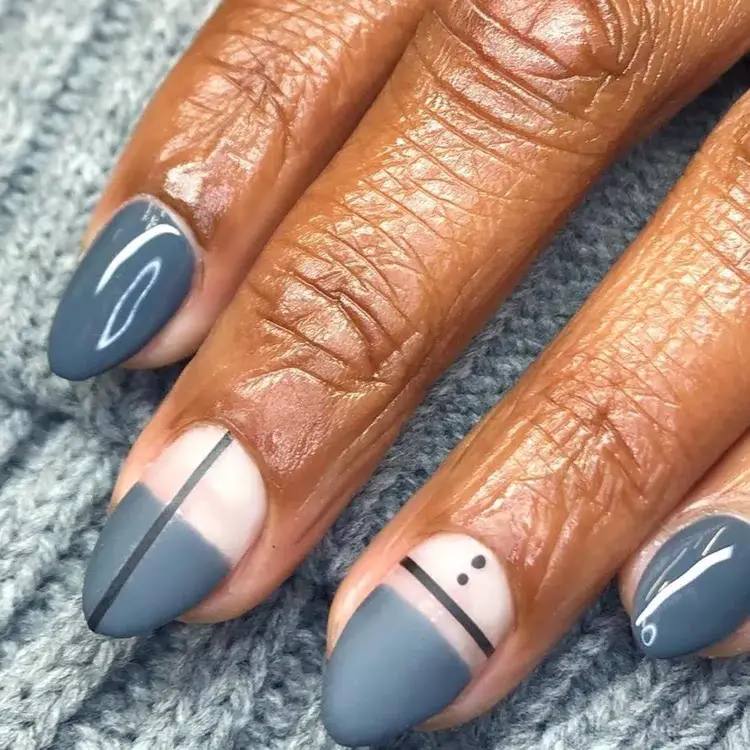 Gray Nail Polish Inspirations - Mixed-Finish Grays