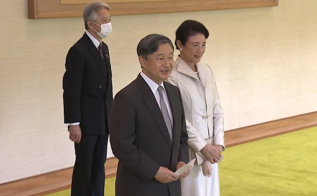 Emperor Naruhito and Empress Masako attended a meeting with recipients of the Order of Culture award