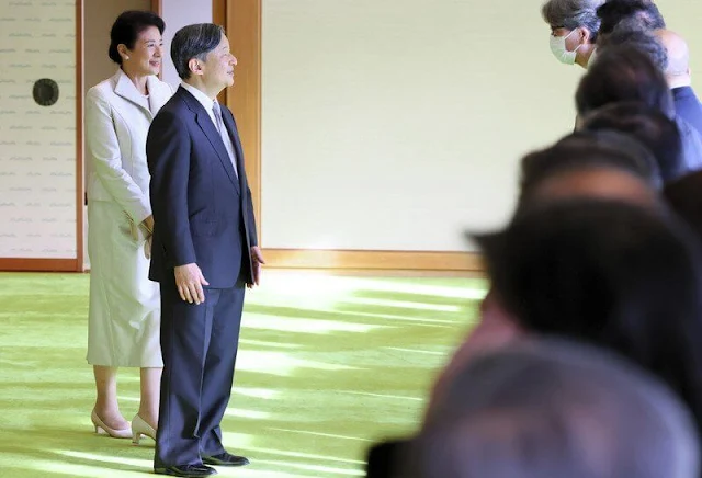 Emperor Naruhito and Empress Masako attended a meeting with recipients of the Order of Culture award