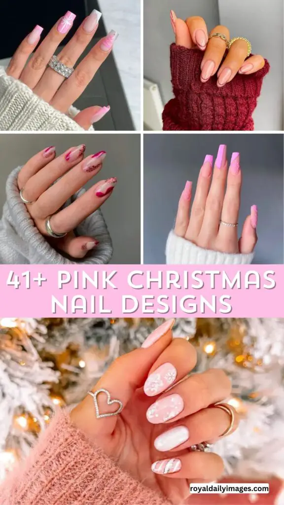 41+ Enchanting Pink Christmas Nail Designs You Need To Try