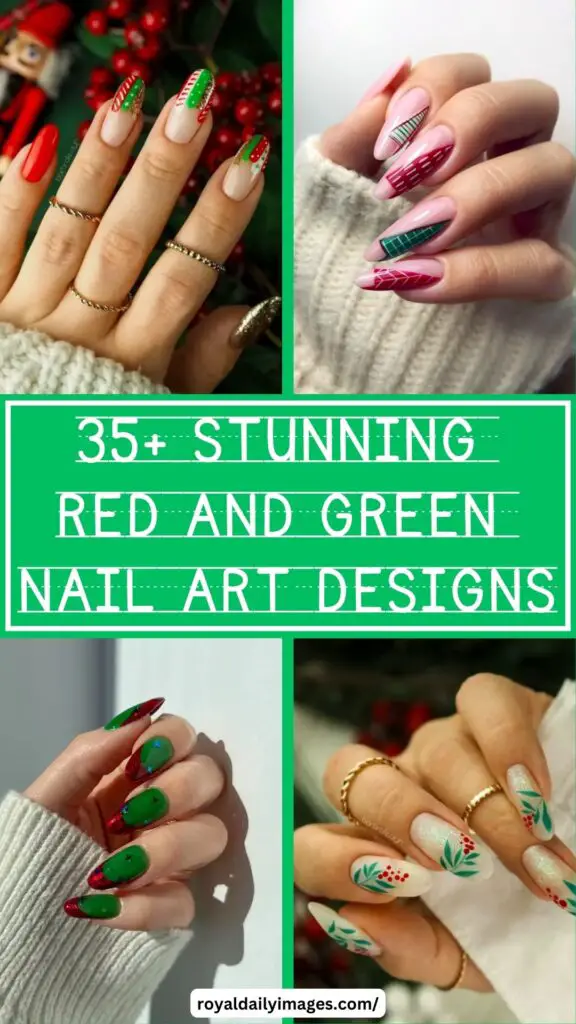 Discover 35+ Stunning Christmas Red And Green Nails for Festive Nail Art