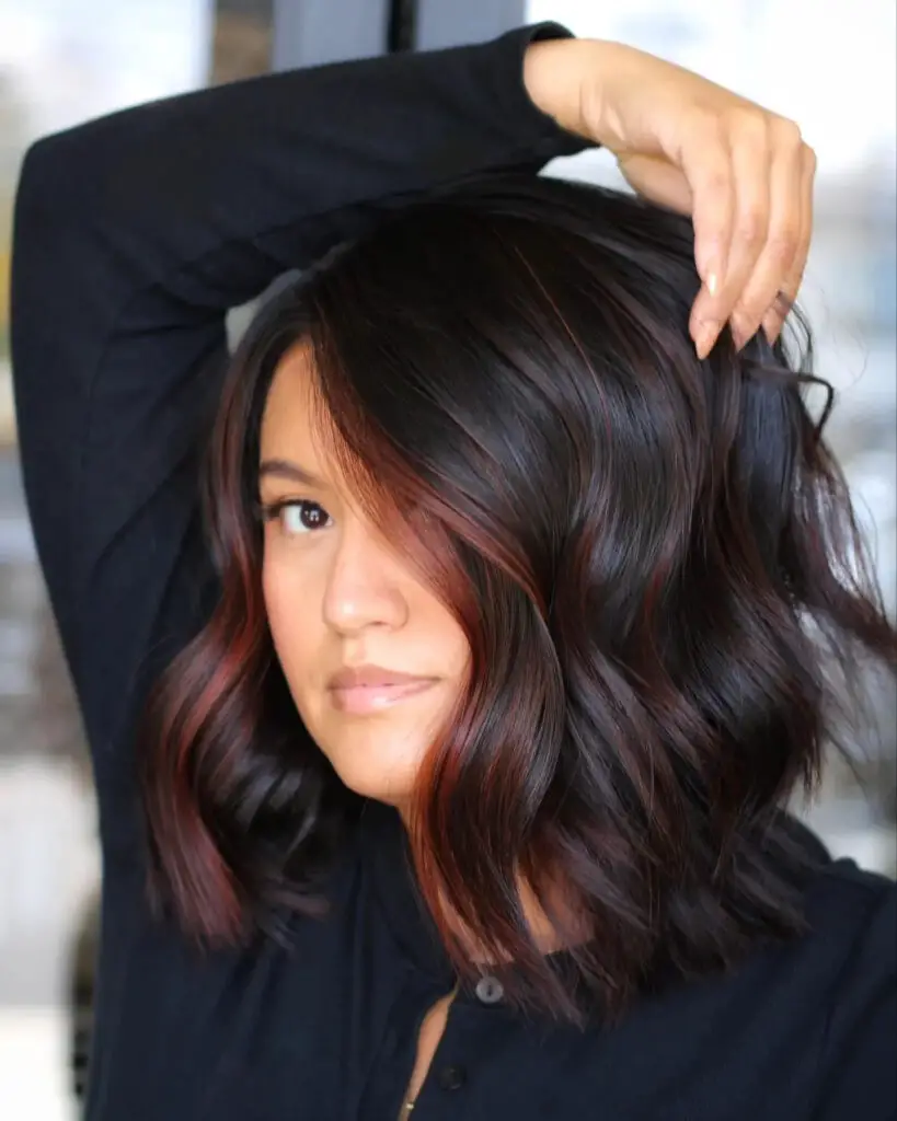 Brunettes Shine with Red Face-Framing Highlights - Gorgeous Highlights for Short Hair