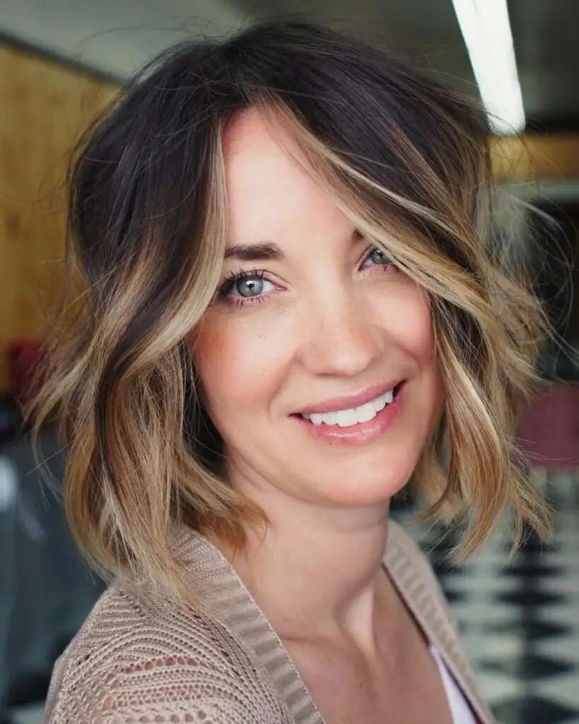 Short Shaggy Bob Elevated with Partial Balayage