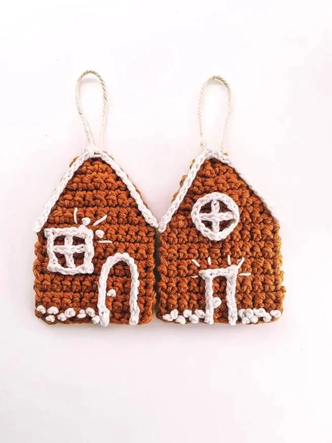 Whimsical Gingerbread House Crochet Ornament for Your Tree