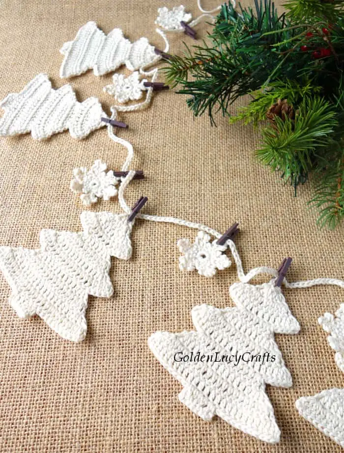 Deck the Halls with a Crochet Christmas Tree Garland