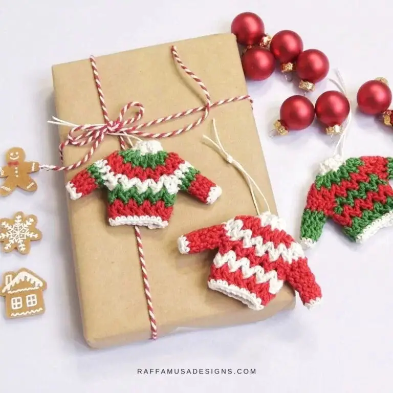 Add Humor to Your Tree with Ugly Christmas Sweater Crochet Ornaments