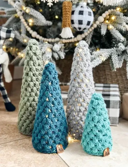 Create a Winter Wonderland with Puff Stitch Crochet Trees