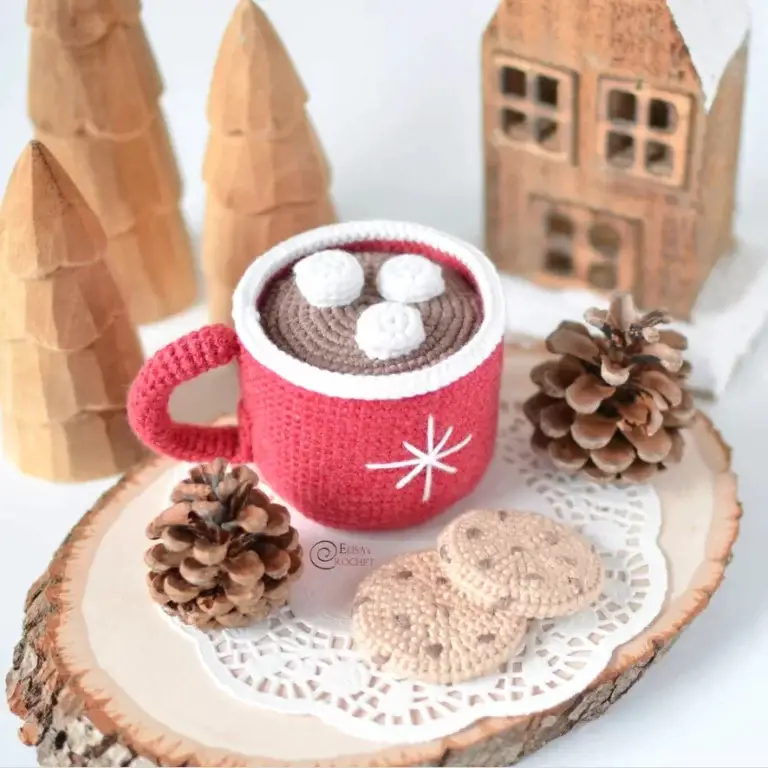Warm Up Your Decor with Hot Cocoa Amigurumi Mug and Cookies
