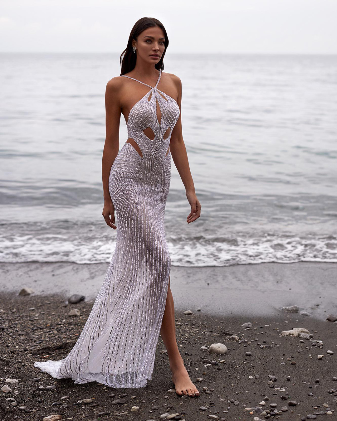 sexy wedding dresses ideas halter neckline beach julievino