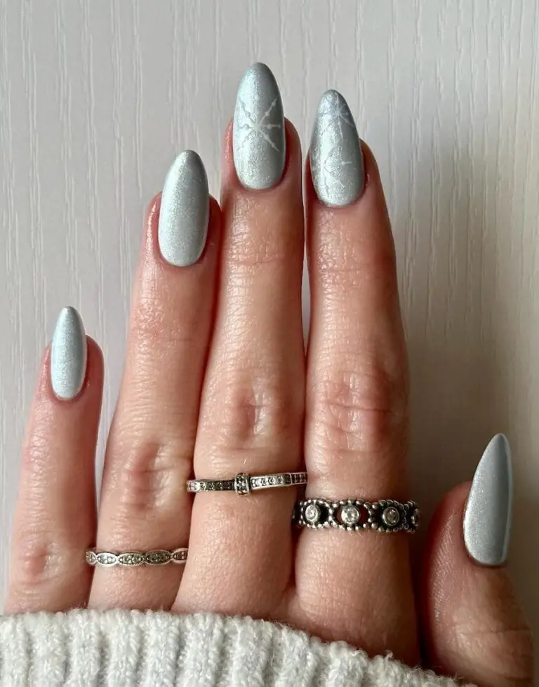 Icy Blue Chrome Nails for a Cool and Trendy Vibe