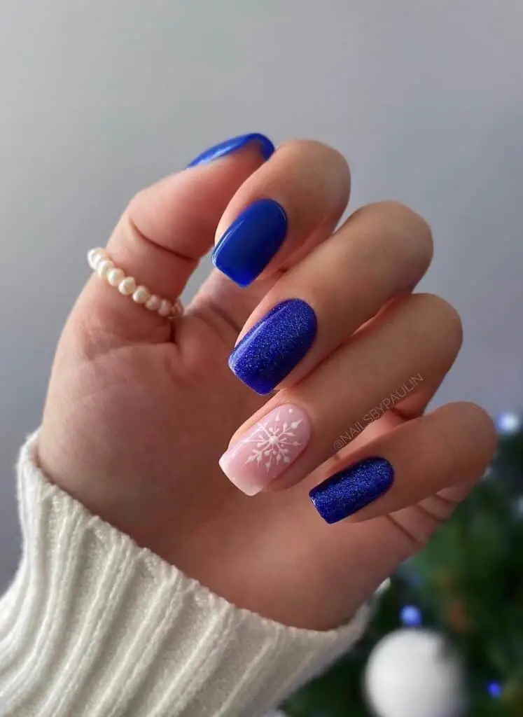 Royal Blue Glitter Nails for a Dazzling Appearance