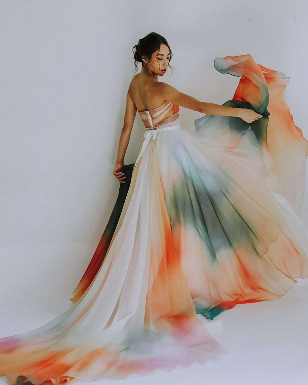 colourful wedding dresses a line ombre simple leannemarshallofficia