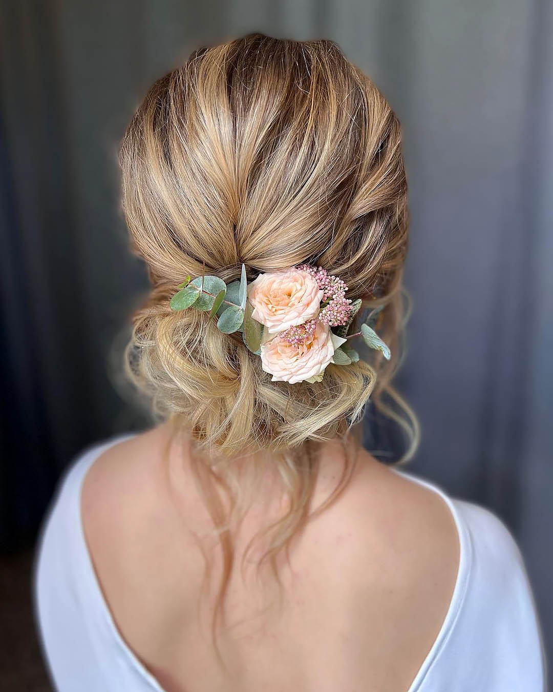 boho wedding hairstyles updo with flowers cathrineheierenhansen