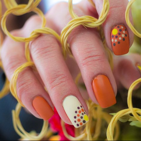 Dot Art Thanksgiving Nails: Playful and Unique