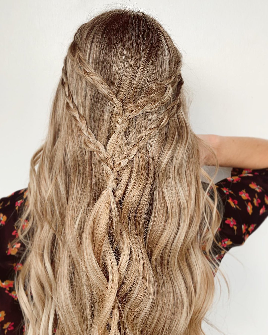 boho wedding hairstyles blonde half up with braids ashpettyhair