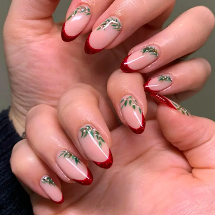 Mistletoe Sparkle Tips by Nail Chark for a Glamorous Touch