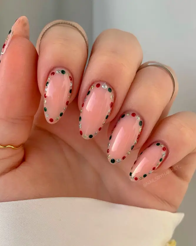 Festive Polka Dots Nail Design by Harriet