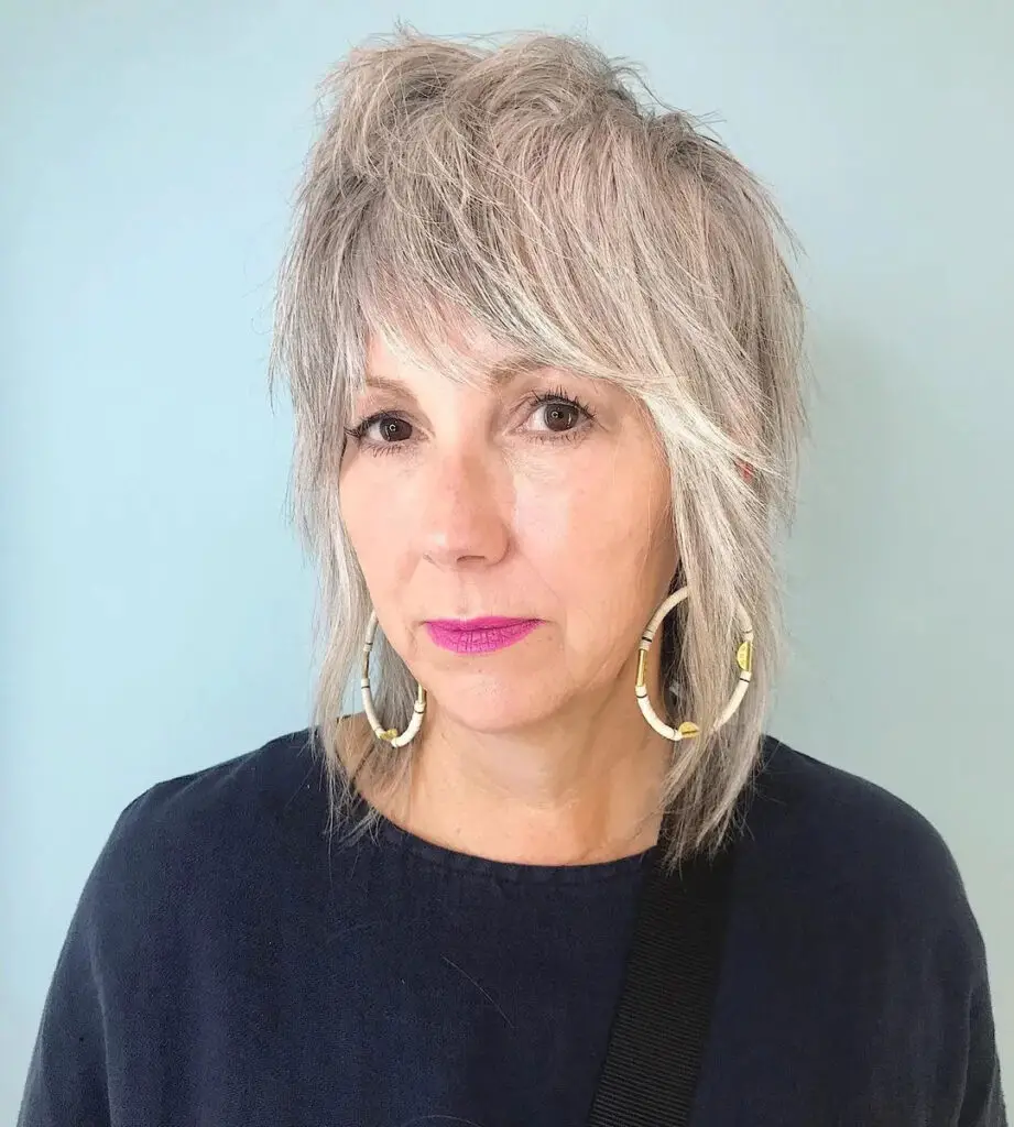 Razor-Cut Radiance: Silver Shag Makeover