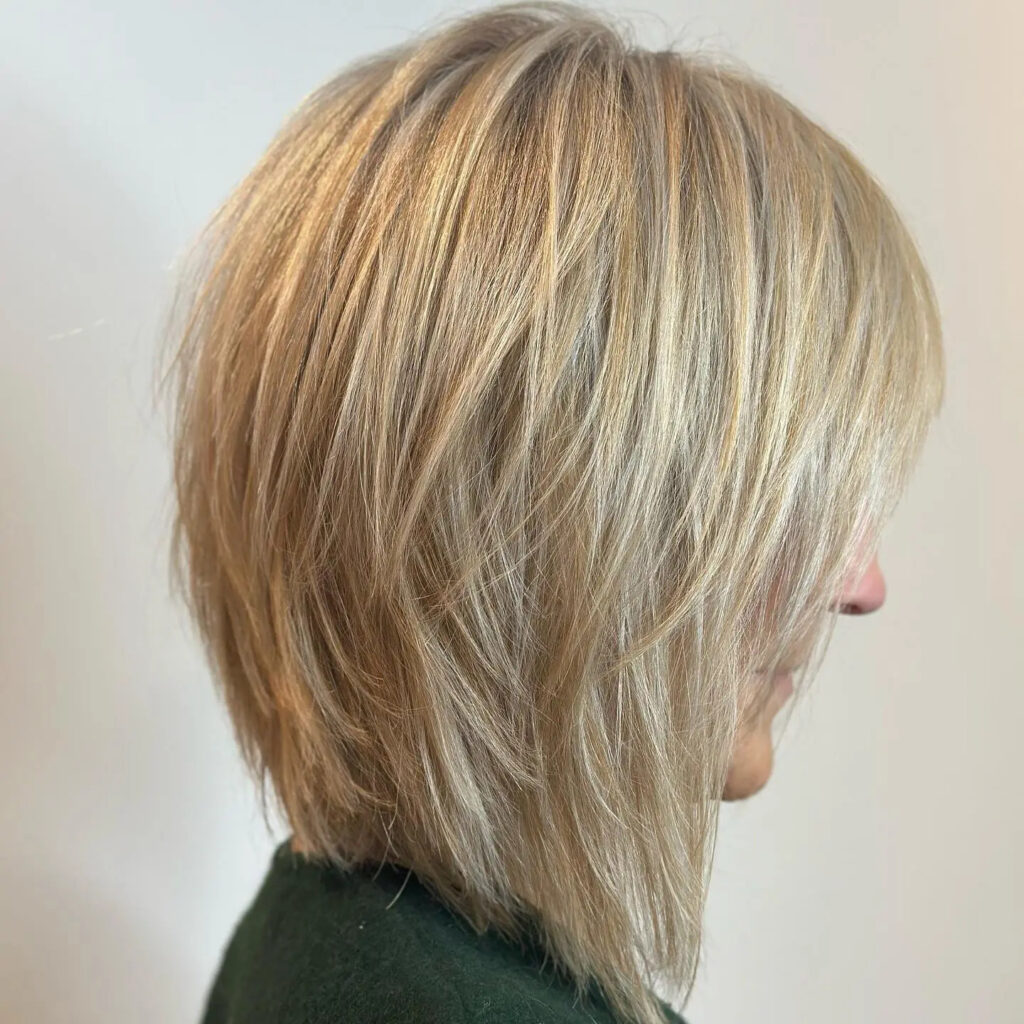 Balayage Bliss: Medium-Length Shag Styling