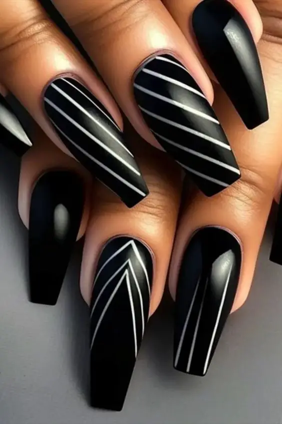 Unleash Your Inner Rebel with These Bold Coffin Black Nail Ideas!
