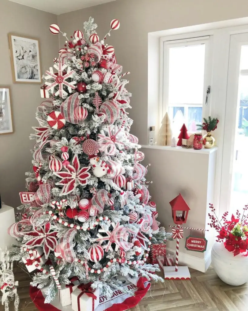 Create Magic with a Red and White Christmas Tree