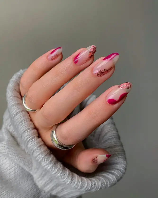 Pink Christmas Nail Designs: 24) Shine on via Amber: Amber Alert – for Fabulous Nails