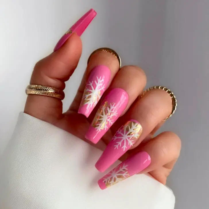 Pink Christmas Nail Designs: 32) Perfect Gels: Because Your Nails Deserve Perfection