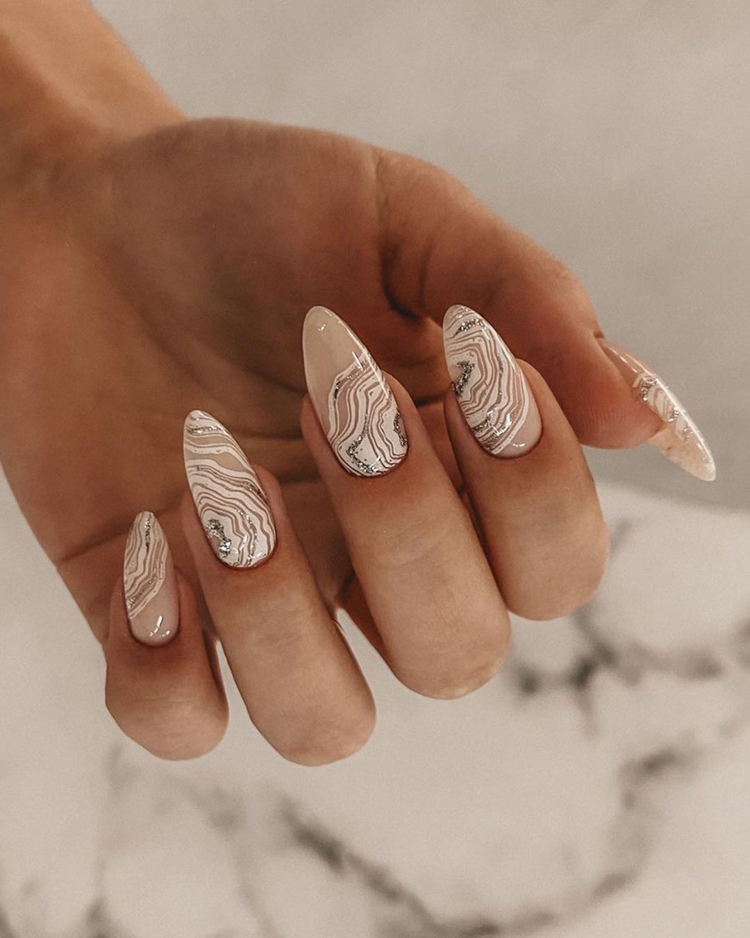 Wedding Nail Ideas 2024 / nail ideas for wedding pink white with lace shabalina_nails