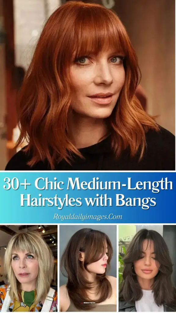 Chic Medium-Length Hairstyles with Bangs: 30 Low-Maintenance Picks