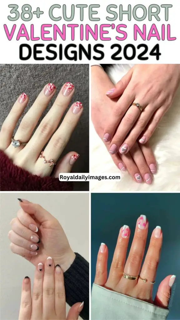 38+ Cute and Easy Short Valentine’s Nail Designs 2024